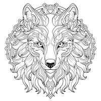 mandala wolf kleur Pagina's foto