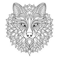 mandala wolf kleur Pagina's foto