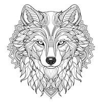 mandala wolf kleur Pagina's foto