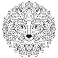 mandala wolf kleur Pagina's foto