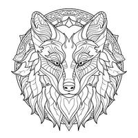 mandala wolf kleur Pagina's foto