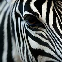 detailopname van een zebra oog. generatief ai foto