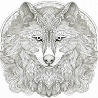 mandala wolf kleur Pagina's foto