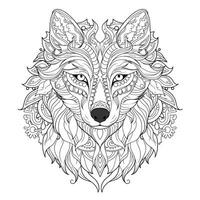 mandala wolf kleur Pagina's foto