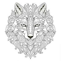 mandala wolf kleur Pagina's foto