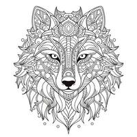 mandala wolf kleur Pagina's foto