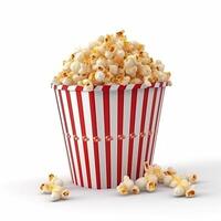 popcorn mand geïsoleerd Aan wit. illustratie ai generatief foto