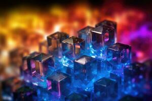 een complex, kristallijn structuur, portie net zo een metafoor voor quantum computergebruik. generatief ai foto