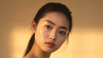 jong Aziatisch vrouw met mooi huid foto