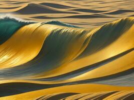 water golven in de zee met gouden kleur foto