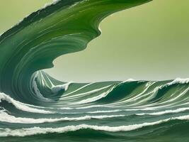 zee strand groen water golven illustratie foto