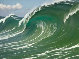 zee strand groen water golven illustratie foto