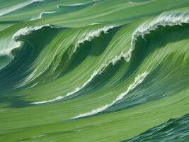 zee strand groen water golven illustratie foto