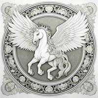 nouveau kunst Pegasus kleur Pagina's foto