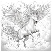 nouveau kunst Pegasus kleur Pagina's foto