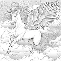 nouveau kunst Pegasus kleur Pagina's foto