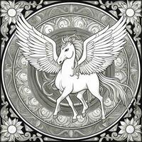 nouveau kunst Pegasus kleur Pagina's foto