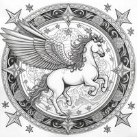 nouveau kunst Pegasus kleur Pagina's foto