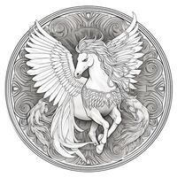 nouveau kunst Pegasus kleur Pagina's foto