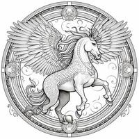 nouveau kunst Pegasus kleur Pagina's foto