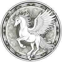 nouveau kunst Pegasus kleur Pagina's foto