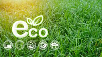 eco concept voor omgeving, maatschappij en bestuur in duurzaam. bedrijf verantwoordelijk milieu. foto