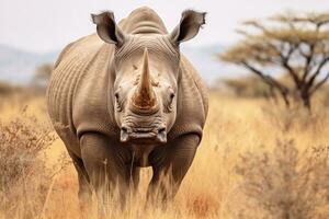 neushoorn in de wild foto