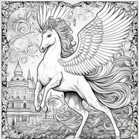 Pegasus kleur Pagina's foto