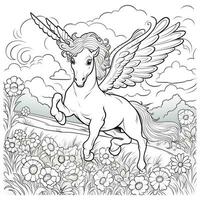 Pegasus kleur Pagina's foto