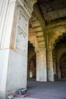 bouwkundig details van lal qila - rood fort gelegen in oud Delhi, Indië, visie binnen Delhi rood fort de beroemd Indisch oriëntatiepunten foto