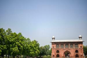 bouwkundig details van lal qila - rood fort gelegen in oud Delhi, Indië, visie binnen Delhi rood fort de beroemd Indisch oriëntatiepunten foto