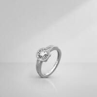 elegant diamant ring Aan licht achtergrond met schaduwen foto