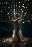elegant ballerina in dans houding, gemaakt met generatief ai foto