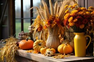 herfst samenstelling met kopiëren ruimte ai generatief foto