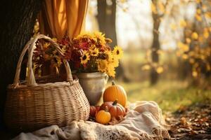 herfst samenstelling met kopiëren ruimte ai generatief foto