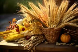 herfst samenstelling met kopiëren ruimte ai generatief foto