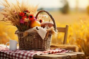 herfst samenstelling met kopiëren ruimte ai generatief foto