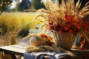 herfst samenstelling met kopiëren ruimte ai generatief foto