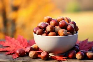 herfst samenstelling met kopiëren ruimte ai generatief foto