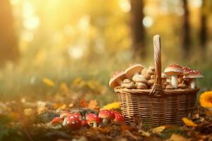 herfst samenstelling met kopiëren ruimte ai generatief foto