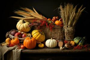 herfst samenstelling met kopiëren ruimte ai generatief foto