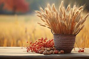 herfst samenstelling met kopiëren ruimte ai generatief foto