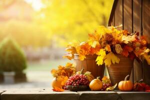 herfst samenstelling met kopiëren ruimte ai generatief foto