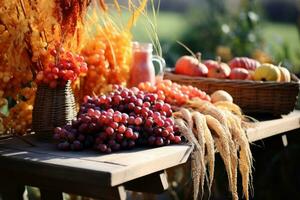 herfst samenstelling met kopiëren ruimte ai generatief foto