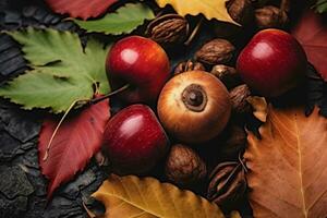 herfst samenstelling met kopiëren ruimte ai generatief foto