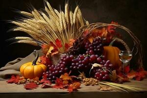 herfst samenstelling met kopiëren ruimte ai generatief foto