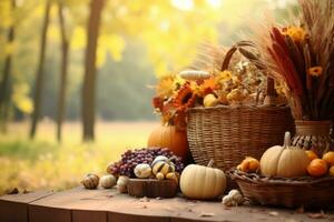 herfst samenstelling met kopiëren ruimte ai generatief foto