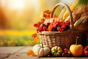 herfst samenstelling met kopiëren ruimte ai generatief foto