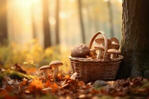 herfst samenstelling met kopiëren ruimte ai generatief foto