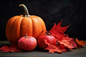 herfst samenstelling met kopiëren ruimte ai generatief foto